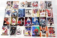 Full layout of 28 hockey cards