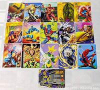 Laid-out view of approx. 17 OverPower cards