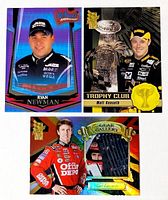 Group shot of all three NASCAR trading cards