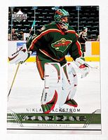 Front of Niklas Backstrom Young Guns card