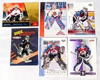 All six Patrick Roy cards laid out together