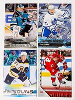 Composite image showing all four Young Guns rookie cards