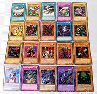 Full layout of 20 Yu-Gi-Oh! cards in 5×4 grid