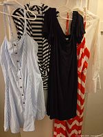 All five garments hanging for overview