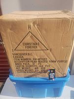 Full sealed carton showing brand, item number and shipping labels