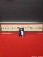 Full view of framed panoramic soldier illustration with lot number