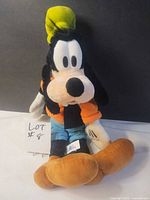 Full front view of Goofy plush doll
