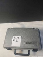 Closed grey Dremel carry case top view