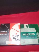 Sony PR-150 and Bel-Cleer boxed reels side by side