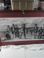 Full view of framed golf print showing entire illustration and frame
