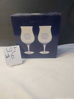 Factory box showing outline of two wine glasses