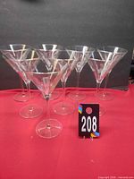 all eight martini glasses grouped