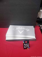 Stack of rectangular Callaway-top sign, shows size and material