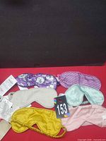 Front view of all six sleep masks showing assorted designs