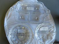 Group shot of all three glass serving pieces