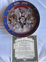Front view of plate with certificate displayed