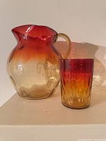 Pitcher and tumbler together showing size and color gradient