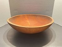 Side view of wooden bowl