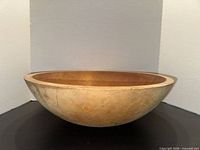 side view of wooden bowl showing profile