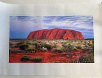 Front view of landscape canvas print with white border