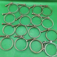 All 16 hose clamps laid out