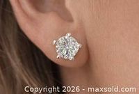 Earring worn on ear showing size and style