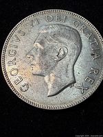 Obverse showing profile of King George VI and legend GEORGIVS VI DEI GRATIA REX