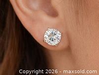 Stud earring shown in ear demonstrating size and appearance