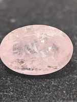 Close-up of the morganite gemstone showing color and inclusions