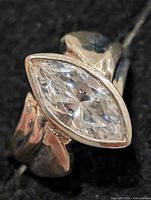 marquise cubic zirconia set in silver bezel