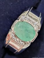 Front view showing emerald and CZ accents