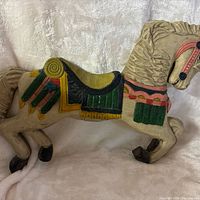 Full view of carved horse left side