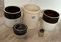 Front view of all five stoneware pieces