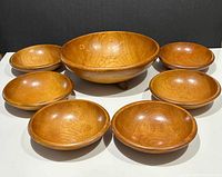 Full set of large bowl with six small bowls displayed