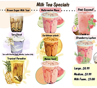 Milk tea specials menu image