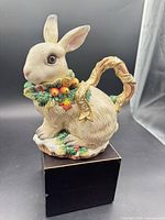 Front view of ceramic rabbit vessel