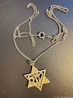 Full view of sterling silver necklace and pendant