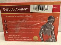 Front of sealed BodyComfort 6 Piece Sports Pack box