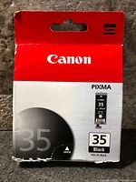 Front of sealed Canon PGI-35 black ink cartridge box