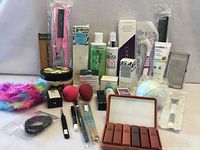 All items grouped showing variety of hair, skincare, cosmetics and accessories
