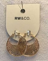 Front view of earrings on RW&CO card