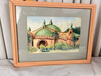 Framed watercolor showing entire artwork with frame