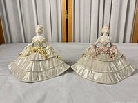 Both porcelain lady figurines front view
