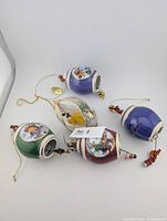 All five porcelain ornaments overview