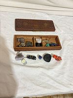 Full lot with box open and minerals displayed