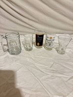 All five glasses lined up showing fronts
