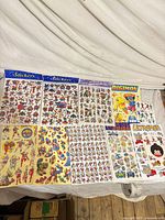 All ten sticker sheets laid out to show variety