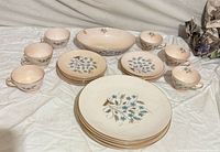 Full view of 24-piece Tuscan Blue Star china set
