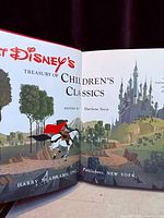 Open title pages showing book title, editor, publisher and illustration of castle and rider