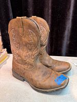 full side view of pair of boots upright